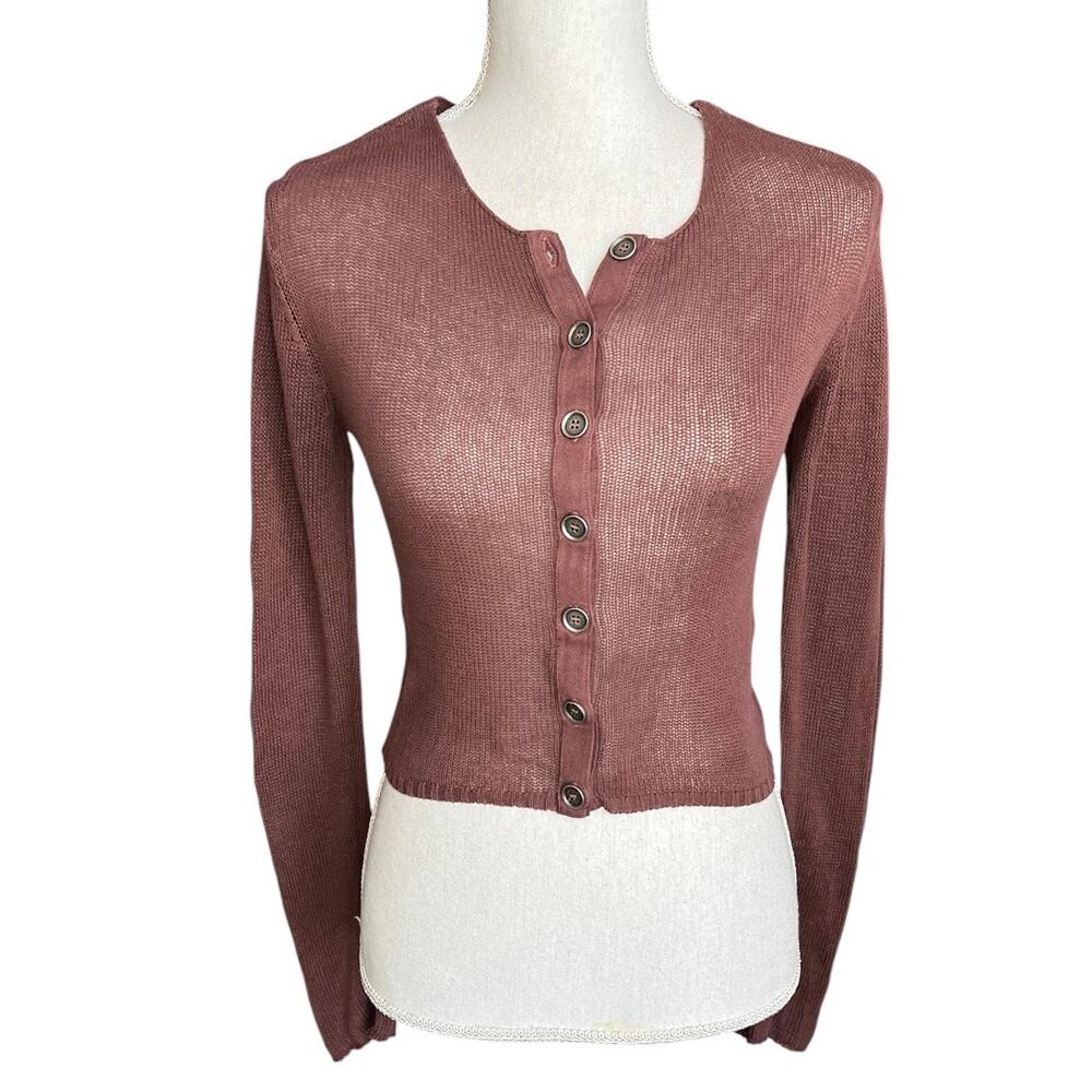 Zara srpls brown lightweight cardigan sheer cottagecore Y2K whimsigoth xs